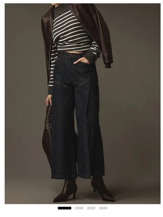 Pilcro Denim - VGUC Pilcro Anthropologie Seamed Flounce High Rise Wide Leg Jeans. Size 30
